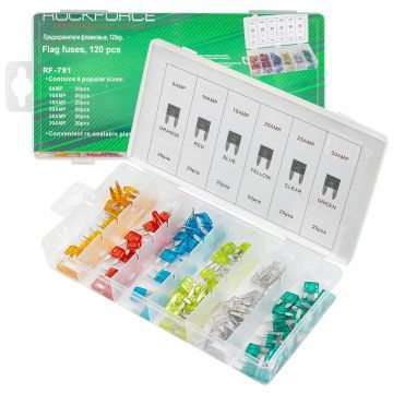 Предохранитель RF-790 (5-30А) флажковый (120 предметов) (ROCKFORCE)