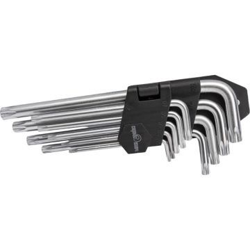 Набор Г-обр.звёздочек TORX с отверстием на конце (9 предметов) PROFFI (76435) СЕРВИС КЛЮЧ